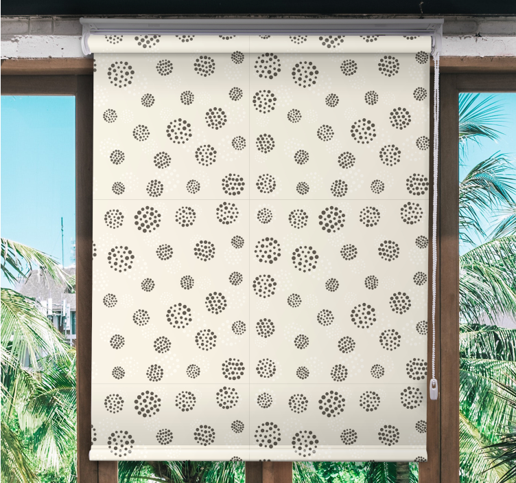 Toile fenêtre chambre couple motif circulaire tacheté - TenStickers