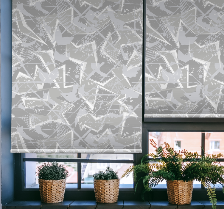 Toile fenêtre textures et motifs motifs géométriques gris - TenStickers