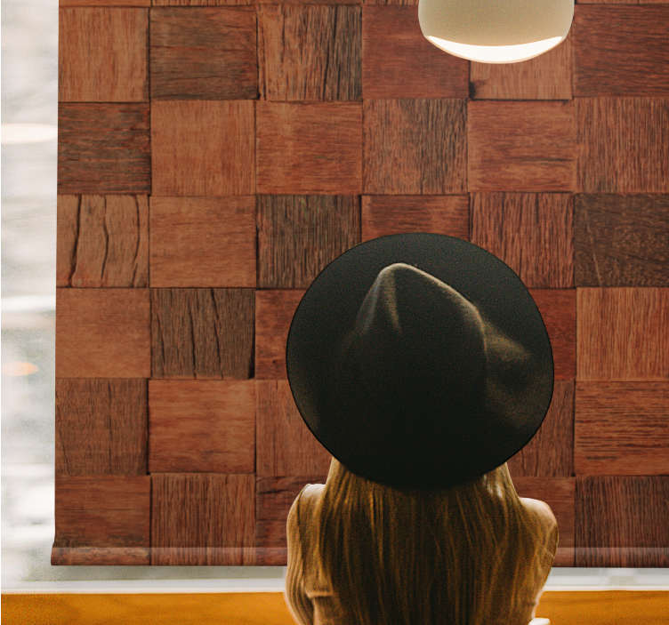 Toile fenêtre textures et motifs panneaux de bois équarris - TenStickers