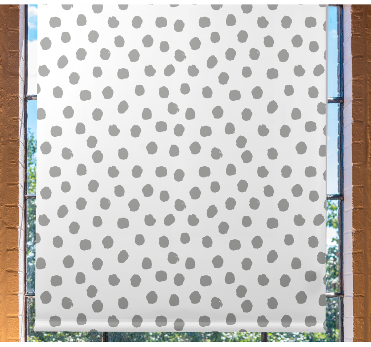 Toile fenêtre textures et motifs pois gris - TenStickers