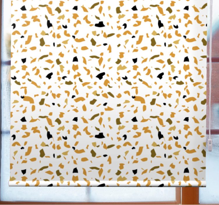 Toile fenêtre textures et motifs terrazzo marron et beige - TenStickers
