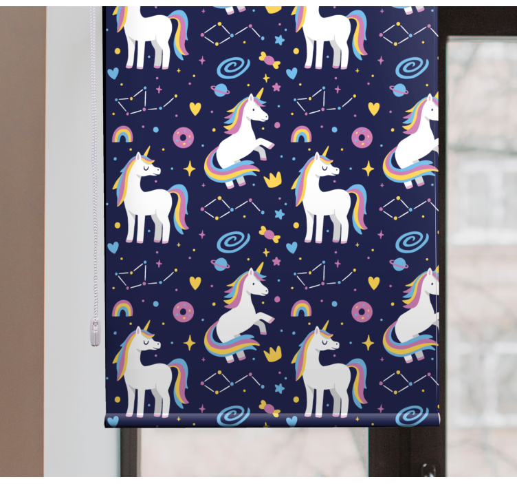 Toile fenêtre thème fantastique de licorne - TenStickers