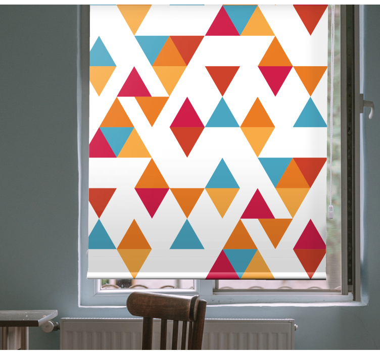 Toile fenêtre moderne triangle géométrique coloré - TenStickers