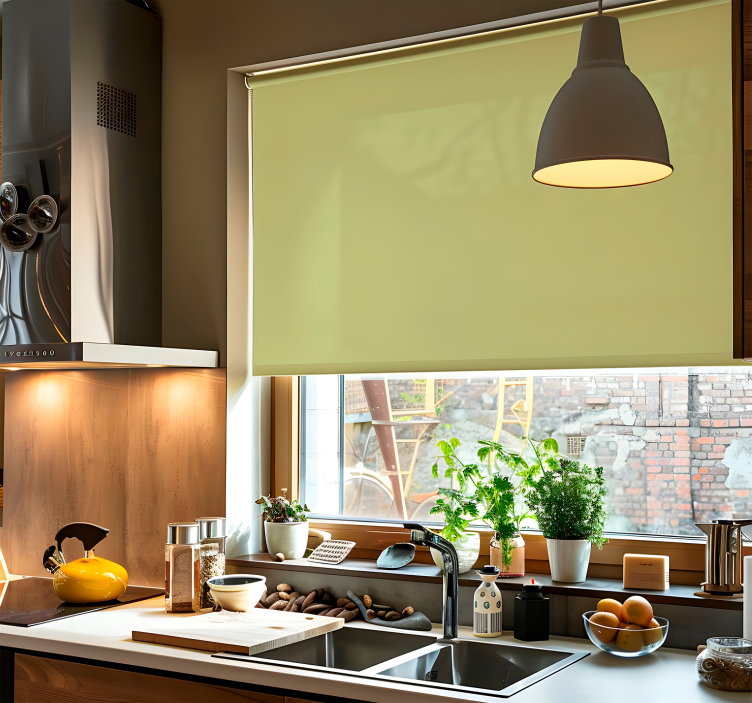 Toile fenêtre vert tons olive plats - TenStickers