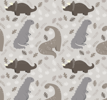 Toile fenêtre dinosaures motif gris - TenStickers