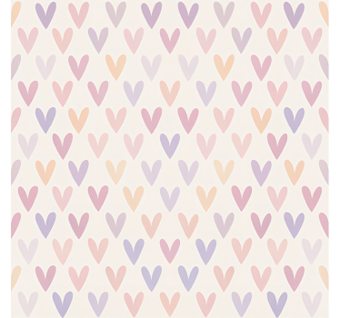 Toile fenêtre chambre adolescent motif coeur pastel - TenStickers