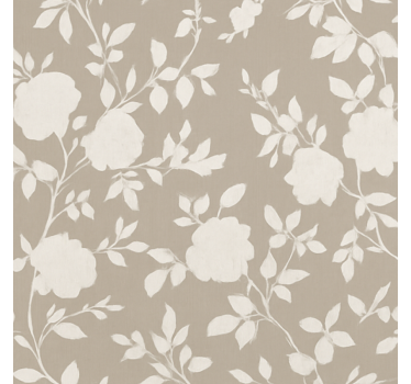 Toile fenêtre chambre adolescent fleurs beiges gracieuses - TenStickers