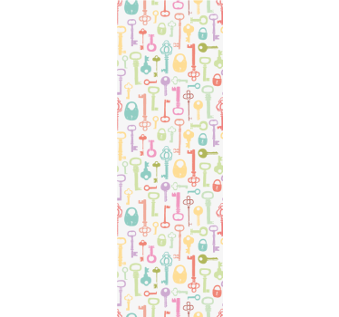 Toile fenêtre chambre adolescent motif clé - TenStickers