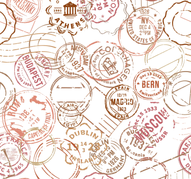 Toile fenêtre chambre adolescent timbres rétro - TenStickers