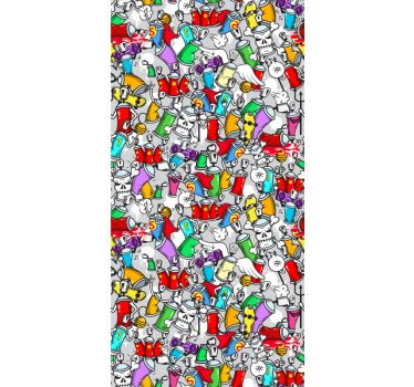 Toile fenêtre chambre adolescent cans de graffiti colorés - TenStickers