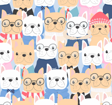 Toile fenêtre chambre adolescent chiots mignons - TenStickers