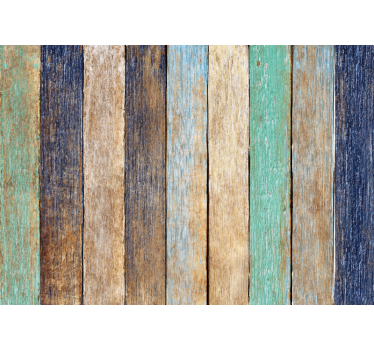 Toile fenêtre chambre planches en bois colorées - TenStickers