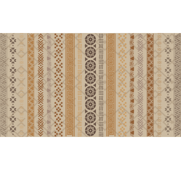 Toile fenêtre chambre effet tampon puzzle marron - TenStickers