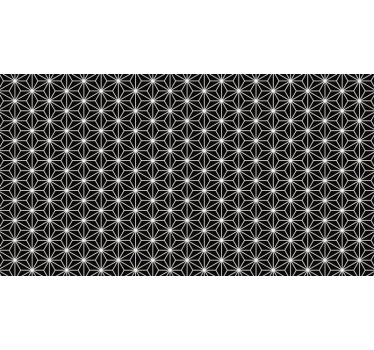 Toile fenêtre chambre diamants géométriques noir et blanc - TenStickers
