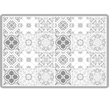 Toile fenêtre chambre motif carreaux gris marocains - TenStickers