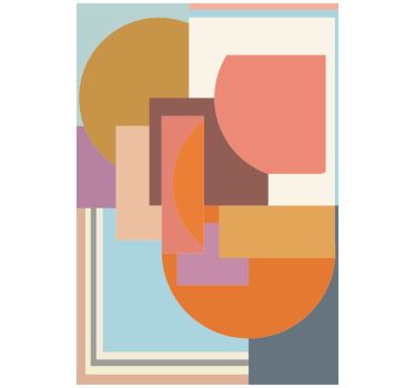 Toile fenêtre chambre mosaïque géométrique moderne - TenStickers