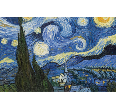 Toile fenêtre chambre nuit étoilée de van gogh - TenStickers
