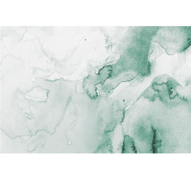 Toile fenêtre chambre aquarelle verte et blanche - TenStickers