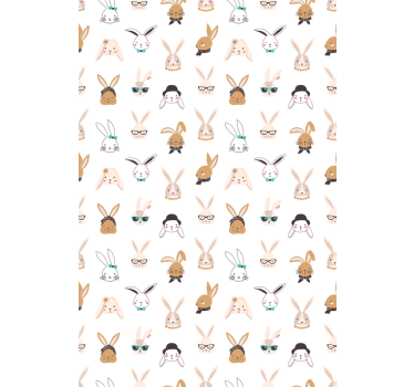 Toile fenêtre animal motifs de lapins ludiques - TenStickers