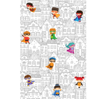 Super-héros dans le store enrouleur de super-héros de la ville - TenStickers