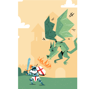 Store enrouleur enfant combat dragon et chevalier - TenStickers