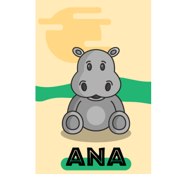 Store enrouleur animal hippopotame personnalisable - TenStickers