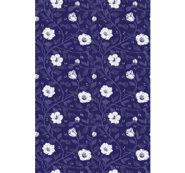 Stores avec fleurs Bleu - TenStickers
