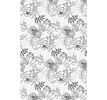 Store de cuisine fleur gris - TenStickers