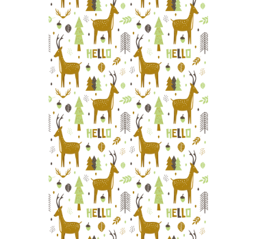 Toile fenêtre animal salutation de la forêt nordique - TenStickers