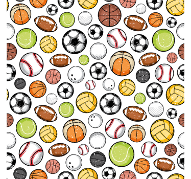 Store enrouleur sport pêle-mêle balles et ballons - TenStickers