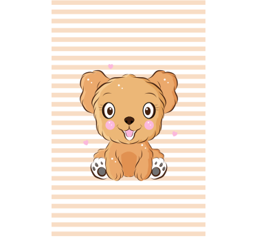 Toile fenêtre animal illustration de chiot mignon - TenStickers