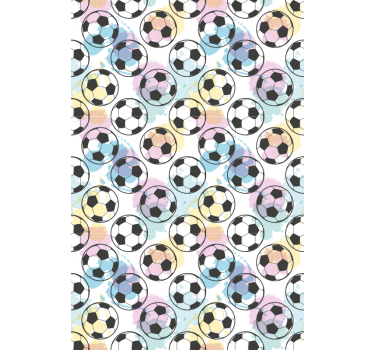 Toile fenêtre football boules colorées - TenStickers