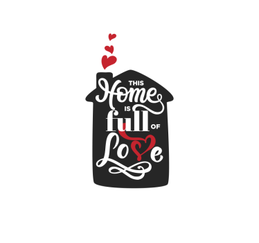Toile fenêtre romantique maison pleine de signe d'amour - TenStickers