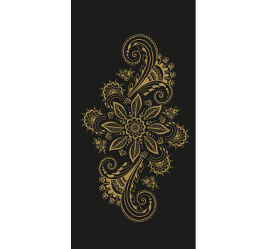 Toile fenêtre fleur fleurs dorées complexes - TenStickers