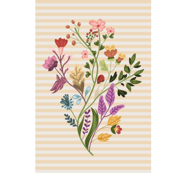 Stores avec fleurs Bouquet de fleurs dessiné - TenStickers