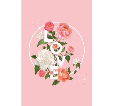 Toile fenêtre romantique j'aime le design floral - TenStickers