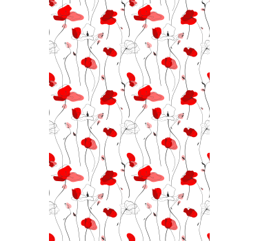 Stores avec fleurs Dessin de coquelicots - TenStickers