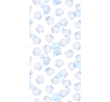 Toile fenêtre animal motif coquillage bleu - TenStickers