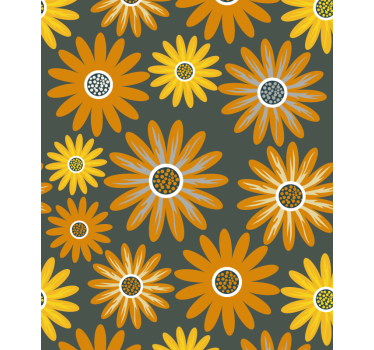 Stores avec fleurs Fleurs de marguerite orange - TenStickers