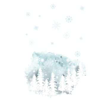 Stores modernes Oeuvre de conifères d'hiver - TenStickers