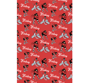 Toile fenêtre sport impression de joueurs de hockey - TenStickers