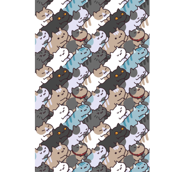 Stores pour enfants sticker de sommeil de chats mignons - TenStickers