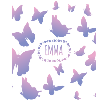 Stores avec des images Papillons violets avec nom - TenStickers