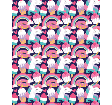 Stores pour enfants Licorne avec glace et arc-en-ciel - TenStickers