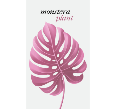 Toile fenêtre fleurs et plantes plante monstera rose - TenStickers