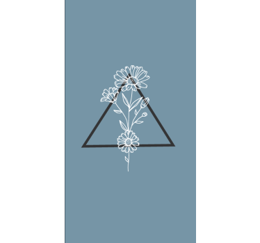 Stores avec fleurs Bleu clair et triangle - TenStickers