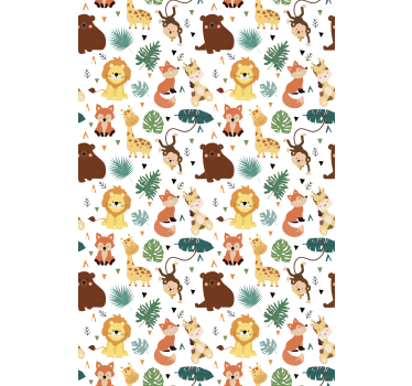 Store plus d'animaux Animaux sauvages mignons avec des feuilles - TenStickers