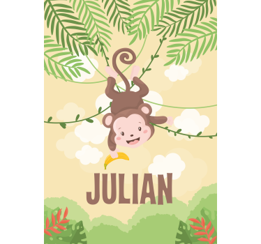 Stores pour enfants Petit singe sur branche - TenStickers