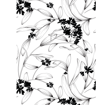Stores plus de fleurs et plantes sticker de feuilles noires - TenStickers