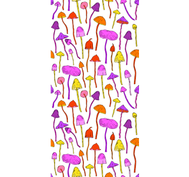 Toile fenêtre fleurs et plantes thème champignon vivant - TenStickers